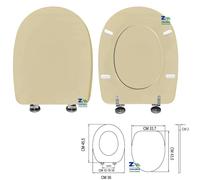 COPRIWATER ARETUSA IN LEGNO CHAMPAGNE SEDILE WC CON CERNIERE UNIVERSALI