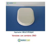 Copriwater Cesame BELLE EPOQUE BIANCO Cerniera Oro-Sedile-Asse Wc