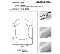 Copriwater Cesame SYMBOL BIANCO Cerniera Cromo-Sedile-Asse Wc