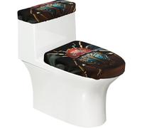 Copriwater colorato morbido a forma di scarabeo, 2 pezzi, coperture elastiche riutilizzabili per WC a forma di U/O, decorazione per il bagno