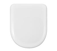 Copriwater compatibile con forma D-U - Cerniera regolabile e removibile - Facile da installare e pulire - Sedile WC molto resistente - Bianco - 43 x 36 x 5 cm