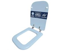 Copriwater compatibile Conca Ideal Standard Azzurro Sussurrato solo per WC con cerniere inclinate 45° - Sedile WC in legno rivestito in resina poliestere lucida