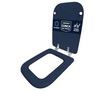 Copriwater compatibile Conca Ideal Standard Blu Marino solo per WC con cerniere inclinate 45° - Sedile WC in legno rivestito in resina poliestere lucida