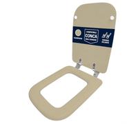 Copriwater compatibile Conca Ideal Standard Champagne solo per WC con cerniere inclinate 45° - Sedile WC in legno rivestito in resina poliestere lucida