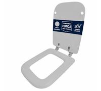 Copriwater compatibile Conca Ideal Standard Grigio Sussurrato solo per WC con cerniere inclinate 45° - Sedile WC in legno rivestito in resina poliestere lucida