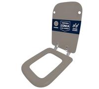 Copriwater compatibile Conca Ideal Standard Kashmir solo per WC con cerniere inclinate 45° - Sedile WC in legno rivestito in resina poliestere lucida