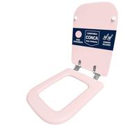Copriwater compatibile Conca Ideal Standard Rosa Sussurrato solo per WC con cerniere inclinate 45° - Sedile WC in legno rivestito in resina poliestere lucida