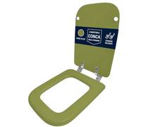 Copriwater compatibile Conca Ideal Standard Verde Felce solo per WC con cerniere inclinate 45° - Sedile WC in legno rivestito in resina poliestere lucida