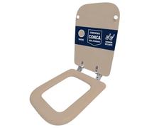 Copriwater compatibile Conca Ideal Standard Visone solo per WC con cerniere inclinate 45° - Sedile WC in legno rivestito in resina poliestere lucida