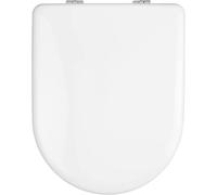 Copriwater Compatibile Pozzi Ginori Ydra Sospeso Sedile Wc in Legno Bianco Lucido Cerniere Cromate
