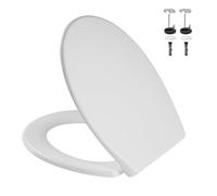 Copriwater con abbassamento automatico a forma di D, colore bianco, antibatterico e resistente ai raggi UV, coperchio rimovibile in urea Duroplast, portata di 150 kg (bianco, O Form-UF)