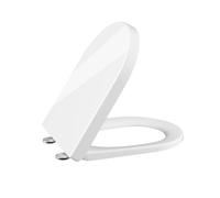 Copriwater con abbassamento automatico, sedile WC con funzione Quick Release e cerniere regolabili, coperchio WC in UF Duroplast, forma a D, bianco