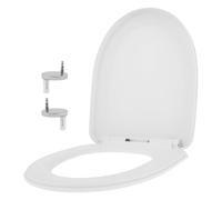 Copriwater con abbassamento automatico, ultra resistente alla pressione, robusto, 41-44 cm, 34,5-36 cm, 11-18 cm, sedile WC in Duroplast antibatterico, con funzione Quick Release