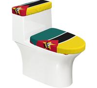 Copriwater con bandiera del Mozambico, 2 pezzi, elastici, riutilizzabili, per WC a forma di U, decorazione per il bagno