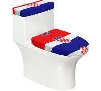 Copriwater con bandiera della Repubblica di Croazia, 2 pezzi, coperture elastiche riutilizzabili per WC a forma di U/O, decorazione per il bagno