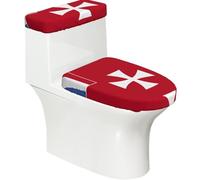 Copriwater con bandiera delle isole Wallis e Futuna, 2 pezzi, elastici, riutilizzabili, per WC a forma di U, decorazione per il bagno