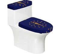 Copriwater con bandiera dello stato dell'Indiana, 2 pezzi, elastici, riutilizzabili, per WC a forma di U, decorazione per il bagno
