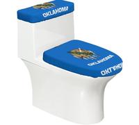Copriwater con bandiera dello stato dell'Oklahoma, 2 pezzi, coperture elastiche riutilizzabili per WC a forma di U/O, decorazione per il bagno