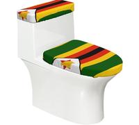Copriwater con bandiera dello Zimbabwe, 2 pezzi, elastici, riutilizzabili, per WC a forma di U, decorazione per il bagno