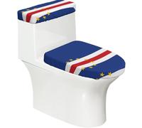 Copriwater con bandiera di Capo Verde, 2 pezzi, elastici, riutilizzabili, per WC a forma di U, decorazione per il bagno