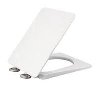 Copriwater con Chiusura Ammortizzata, Bianco, Resistente, in PP, con Cerniere Regolabili in Acciaio Inox, sgancio rapido per Una Facile Pulizia, copriwater Quadrato per Bagno