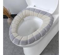 Copriwater con manico per WC ovale e allungato, design elasticizzato 30 x 30 cm, garantisce una vestibilità aderente e un calore costante (bianco)