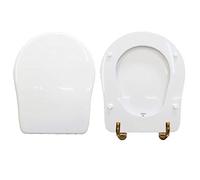 Copriwater Contea Axa legno rivestito in resina poliestere bianco cerniere oro