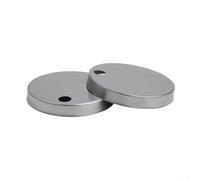 Copriwater da 60 mm per base WC Top-Fix - Coperchio decorativo in acciaio inox spazzolato, per accessorio da bagno sottile argento (confezione da 2)