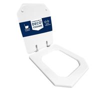 Copriwater Decò Cesame legno rivestito in resina poliestere bianco
