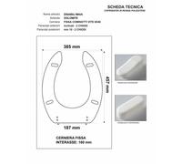 Copriwater DISABILI per MAIA DOLOMITE BIANCO cerniera cromo normale - soft close