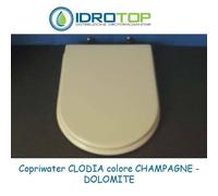Copriwater Dolomite CLODIA CHAMPAGNE Cerniera Cromo-Sedile-Asse Wc