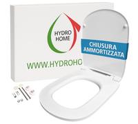 Copriwater DOLOMITE Gemma 2 Compatibile, Tavoletta Wc In Plastica Termoindurente Con Cerniere Fisse,Asse Wc Colore Bianco MADE IN ITALY (CHIUSURA AMMORTIZZATA)