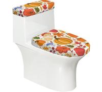 Copriwater elasticizzato e copertura per serbatoio del WC con fondo elastico, morbido coprisedile per WC del Ringraziamento, pianta del raccolto per il bagno, decorazione per la casa, set da 2