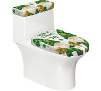 Copriwater elasticizzato e copriwater con fondo elastico, morbido coprisedile per WC Happy St.Patrick's Day, gnomi per il bagno e la casa, set da 2