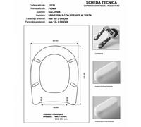 Copriwater Galassia PIUMA sospeso BIANCO Cerniera Rallentata Soft Close