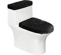 Copriwater Galaxy in bianco e nero morbido, 2 pezzi, coperture elastiche riutilizzabili per WC a forma di U/O, decorazione per il bagno