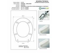 Copriwater GIUNONE-JUBILEAN Bianco Cerniera Rallentata Soft Close Cromo-Azzurra