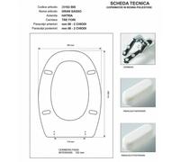 Copriwater Hatria GRAN SASSO CHAMPAGNE Cerniera Cromo-Sedile-Asse Wc