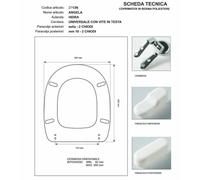 Copriwater Hidra ANGELA BIANCO Cerniera Cromo-Sedile-Asse Wc
