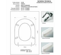 Copriwater Ideal Standard FIORILE GRIGIO SUSSURRATO Cerniera