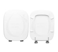 Copriwater Ideal Standard Imagine Compatibile, Tavoletta Wc In Legno Rivestito In Poliestere Con Cerniere Regolabili,Asse Wc Colore Bianco MADE IN ITALY