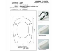 Copriwater Ideal Standard LIUTO CHAMPAGNE Cerniera Rallentata Soft Close