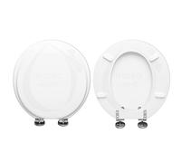 Copriwater Ideal Standard SMALL Compatibile, Tavoletta Wc In Legno Rivestito Con 2 mm Di Resina Cerniere Regolabili Fissaggio dall’ Alto, Copriwater Colore Bianco MADE IN ITALY