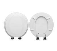 Copriwater Ideal Standard SMALL Compatibile, Tavoletta Wc In Legno Rivestito Con 2 mm Di Resina Poliestere Cerniere Regolabili Fissaggio dall’ Alto,Copriwater Bianco Sporco I.S. MADE IN ITALY