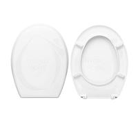 Copriwater Ideal standard Tonda Compatibile, Tavoletta Wc In Plastica Termoindurente Avvolgente Con Cerniere Regolabili,Asse Wc Colore Bianco MADE IN ITALY