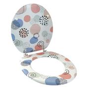 Copriwater in legno MDF tavoletta da bagno wc stampa multicolor colorata 43x38cm