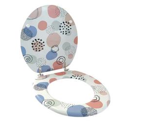 Copriwater in legno MDF tavoletta da bagno wc stampa multicolor colorata 43x38cm