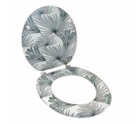 Copriwater in legno MDF tavoletta da bagno wc stampa tropicale cerniere 43x38 cm