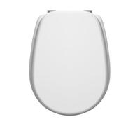 Copriwater Liuto Ideal Standard Dedicato Bianco In Legno Rivestito Resina | Sedile WC Compatibile Vaso Ideal Standard Liuto | Con Paracolpi Antiscivolo E Cerniere In Ottone Cromato Incluse