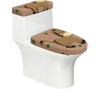 Copriwater morbido con asino dei cartoni animati, 2 pezzi, coperture elastiche riutilizzabili per WC a forma di U/O, decorazione per il bagno